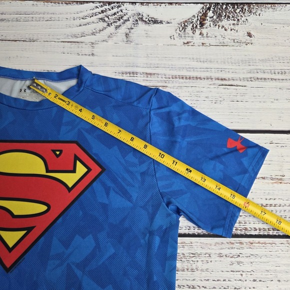 Under Armour Superman Compression Shirt Mens XXL Alter Ego Blue Cracked Ice Camo - Picture 10 of 10